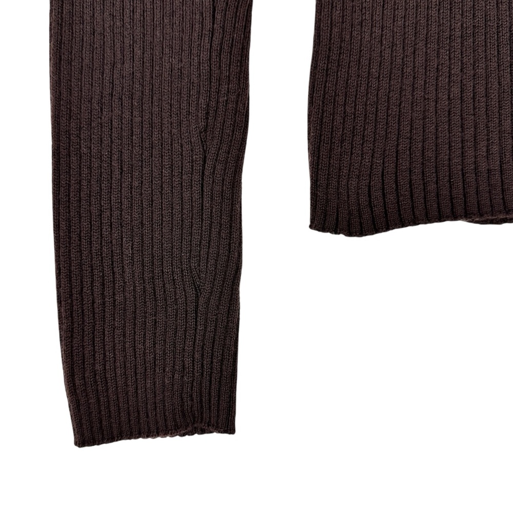 Reformation Lilou Brown Regenerative Merino Wool Off Shoulder Rib Knit Sweater - Picture 7 of 12